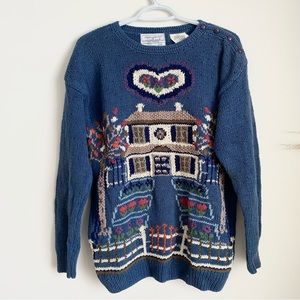 Signature by Northern Isles Adorable Vintage Hand Knit Sweater Large